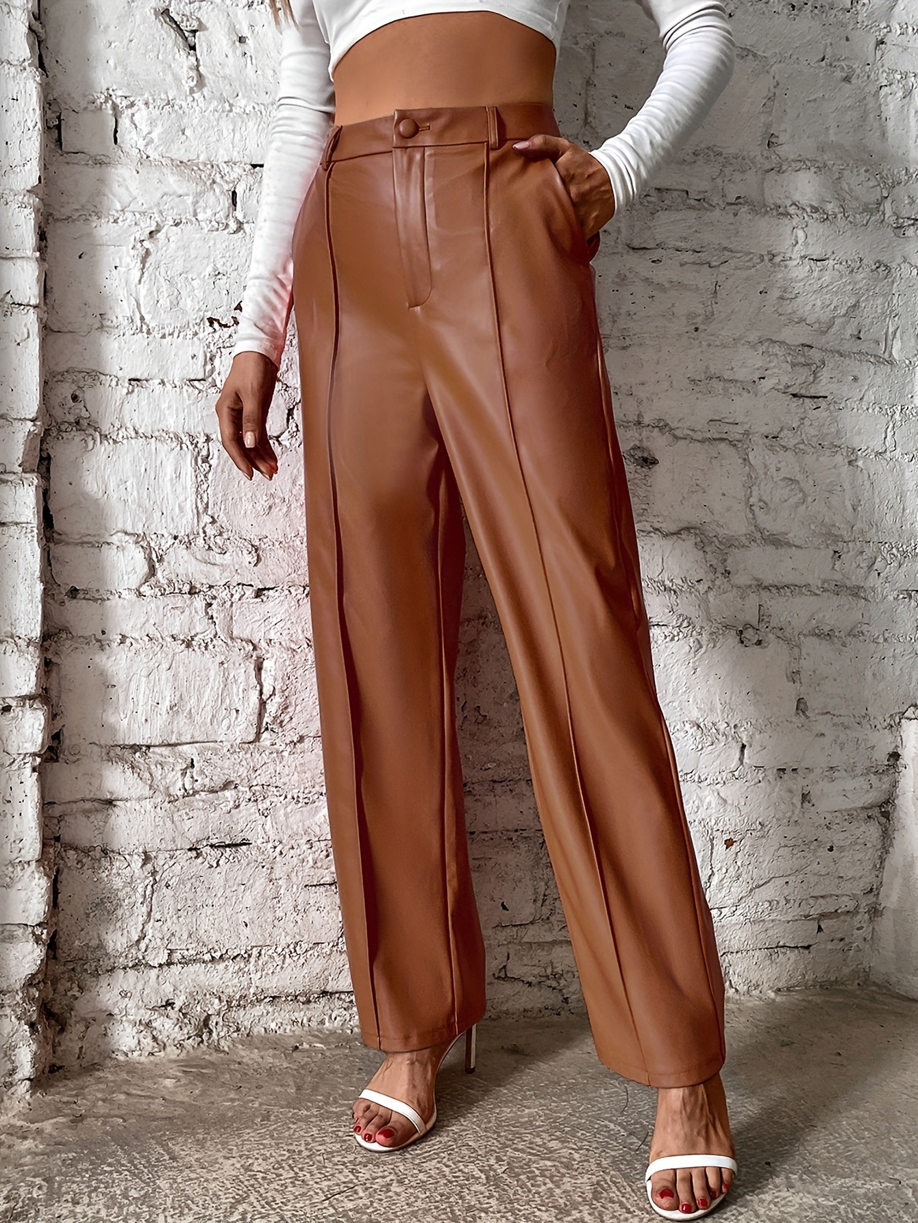 Leather Straight Womens Leather Pants