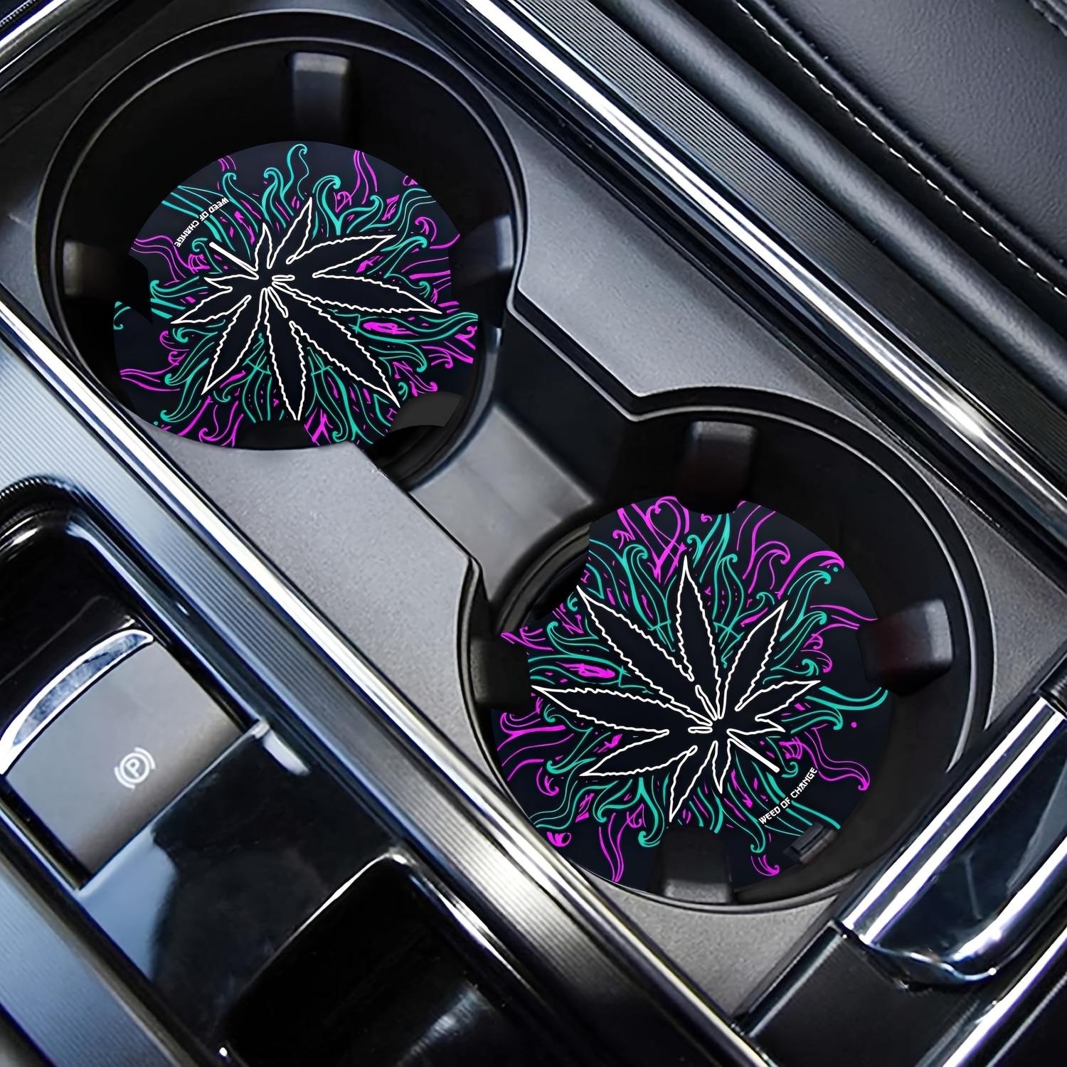 Dark Leaves Culture Art Car Coasters Drinks Perfect Car - Temu