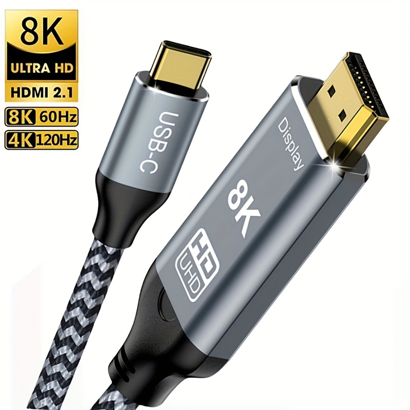 8k HDMI Cable Display Port 2.1 48Gbps High Speed Cord 6ft