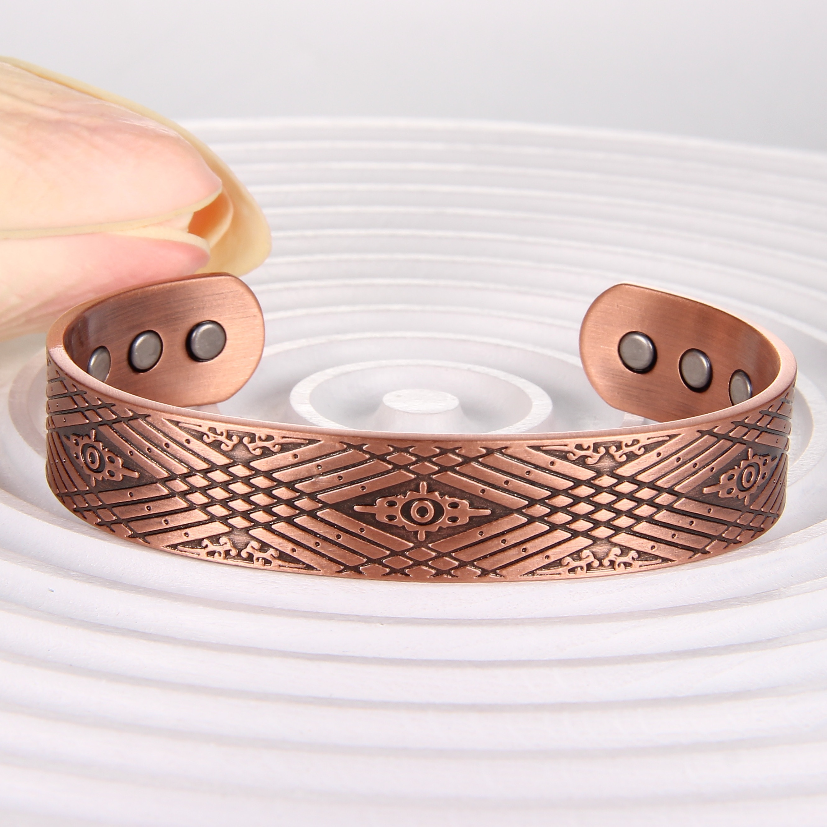Copper Bracelet For Men Strength Wide Magnetic Bracelet - Temu