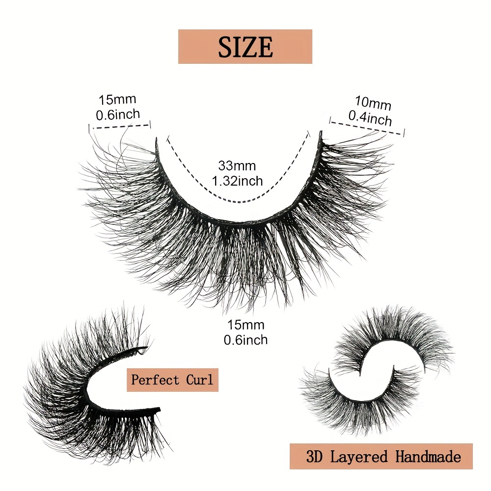 14 Pairs Faux Mink Lashes Strip False Eyelashes Thick Volume Fluffy Lightweight