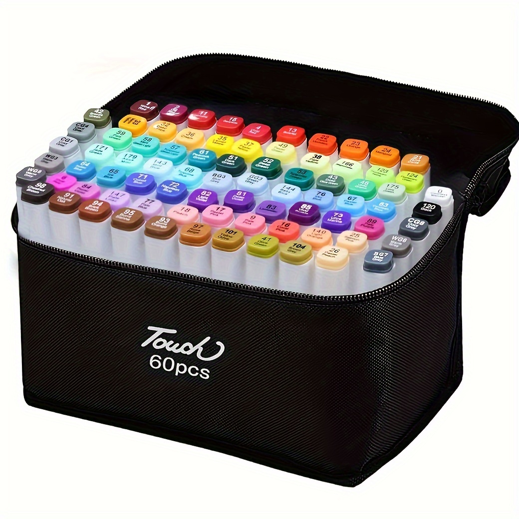 Marcadores de alcohol de doble punta de 80 colores, juego de rotuladores  artísticos para niños y adultos, marcadores permanentes para colorear