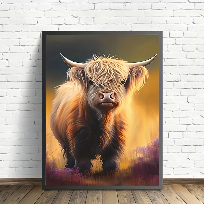 Canvas Poster Modern Art Scottish Wildlife Cow Wall Poster - Temu