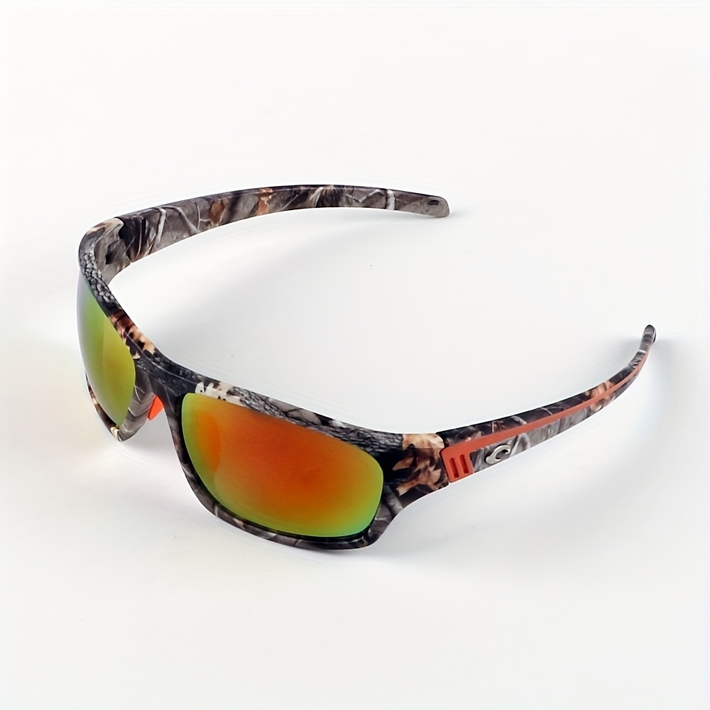 Mens Polarized Plastic Rim Warp Sport Sunglasses