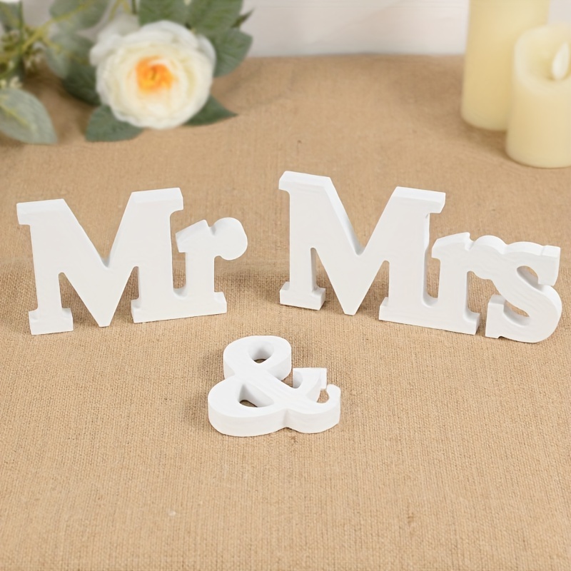 Mr mrs English Letter Wedding Supplies Pvc Wedding - Temu