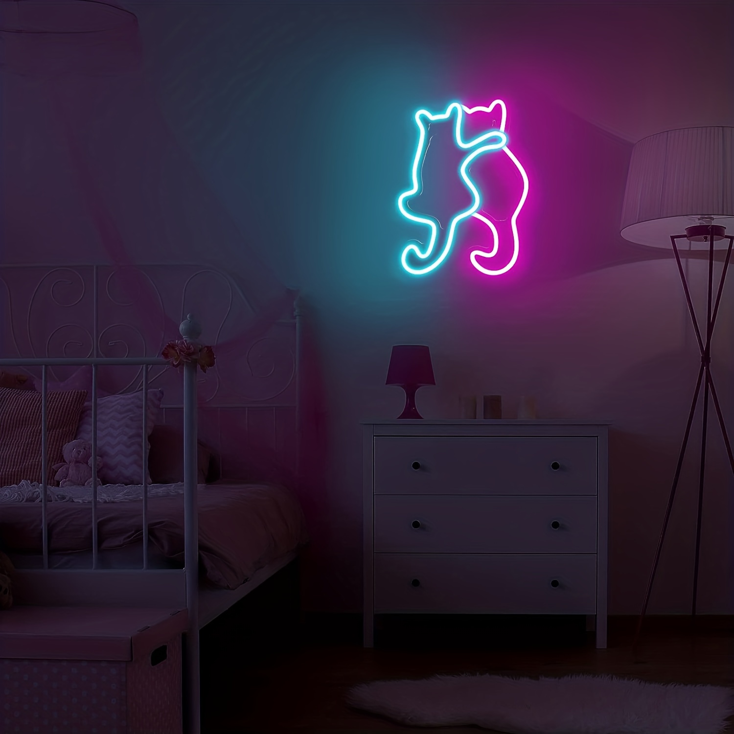 1 Pc、cat Neon Signs Lights Wall Decor（11 X13.7インチ）、animal