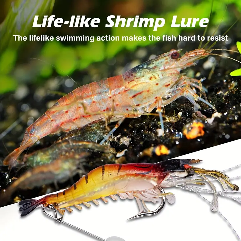  Shrimp Artificial Bait, Soft Shrimp Lures Fishing Lures  Luminous Artificial Lures (12PCS) : Sports & Outdoors