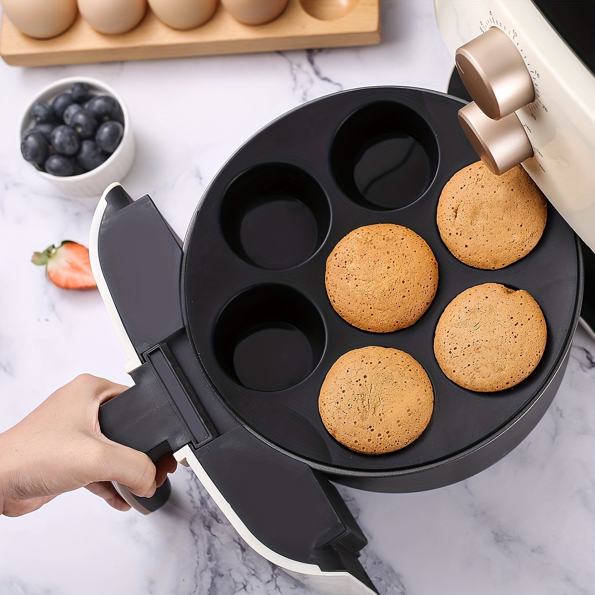 1pc, Silicone Muffin Pan For 3QT-5QT Air Fryer,Cupcake Tray Baking Mold,  Reusable Non-stick Air Fryer Baking Pan, Air Fryer Accessories