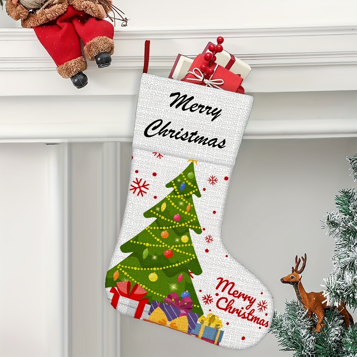  Calcetines retro para cine en casa para cine en casa, Navidad,  árbol de Navidad, fiesta de vacaciones, decoración de fiestas, calcetines  de regalo : Hogar y Cocina