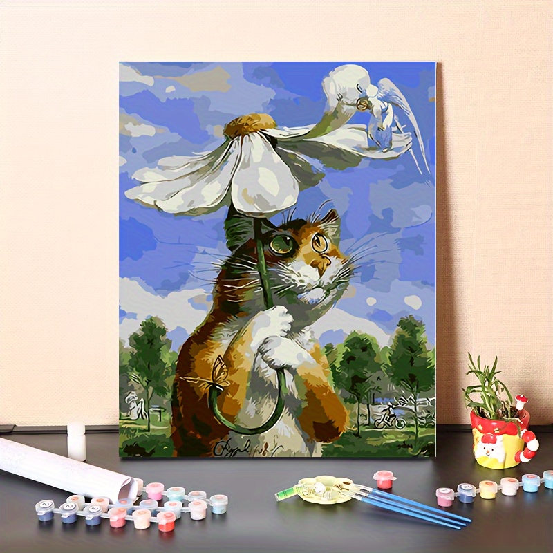 Kit de peinture à l'huile numérique par numéros de tigre, animaux, chats et  chiens, adapté aux adultes, décoration de maison peinte à la main -  AliExpress