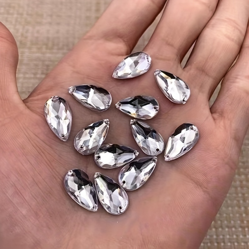 Tear Drop Rhinestones Flat Back Acrylic Gems Crystal Stones - Temu