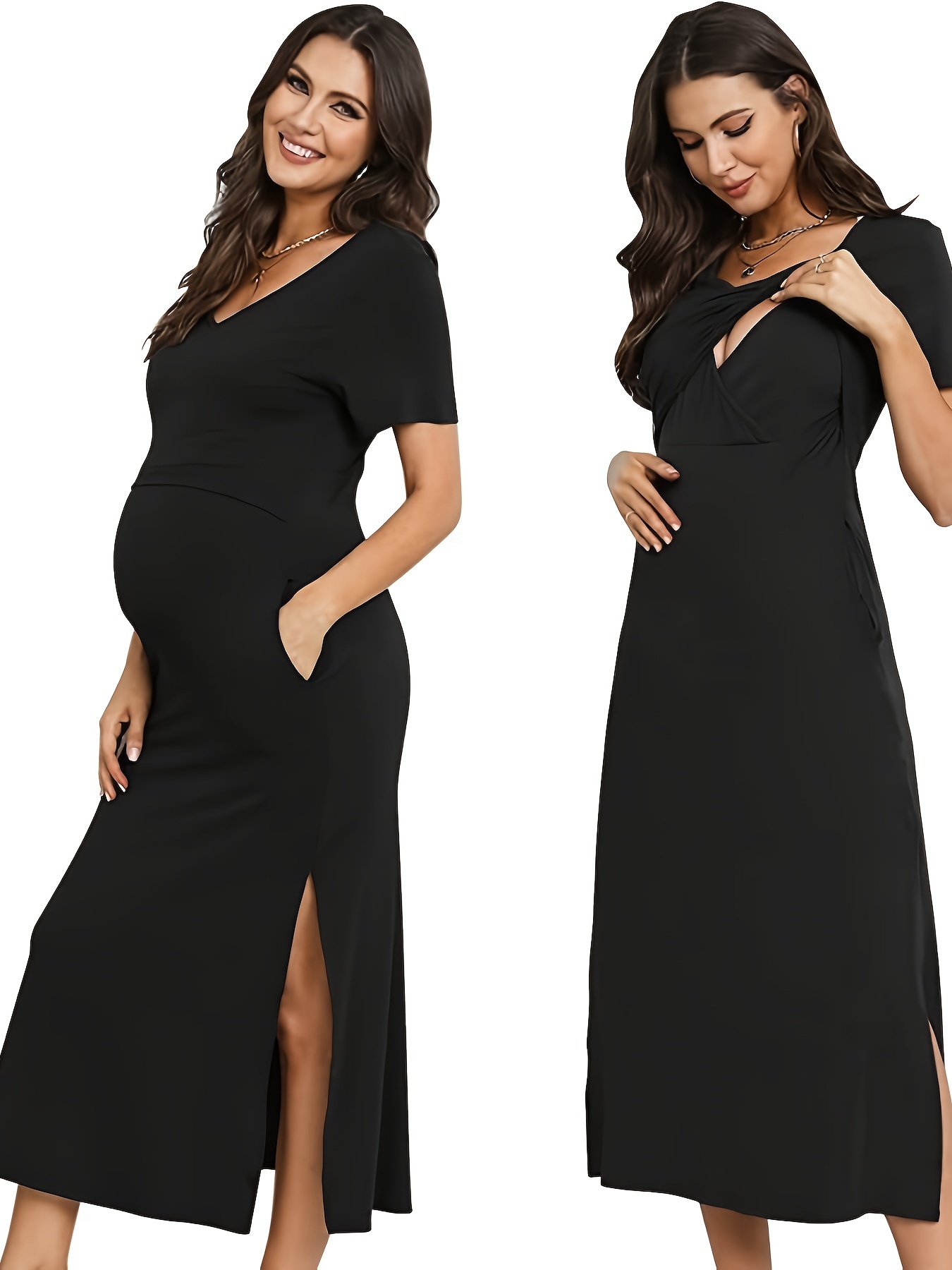 DondPO Regalo largo elegante embarazo verano regalo ropa de maternidad  tallas grandes vestido de maternidad ropa festiva regalos cortos vestido de  embarazo vestidos de maternidad M 2023, gris, XXL: : Moda