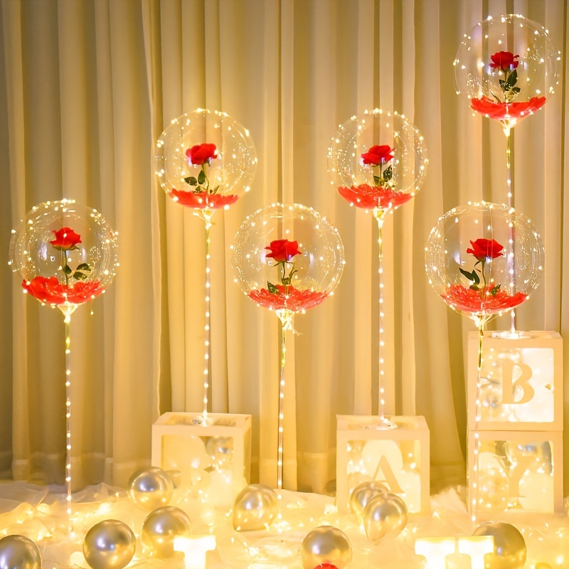 Globos LED iluminados, decoraciones de boda, juego de 10 globos de luz  blanca fría, 15 globos de luz transparentes para aniversario, fiesta de  casa