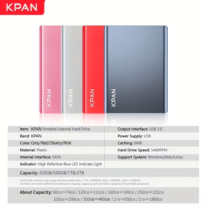 kpan usb 3 0 external hard disk drive 2tb 500g disco duro dxterno 1tb hdd usb original storage device cute usb flash drive 750gb