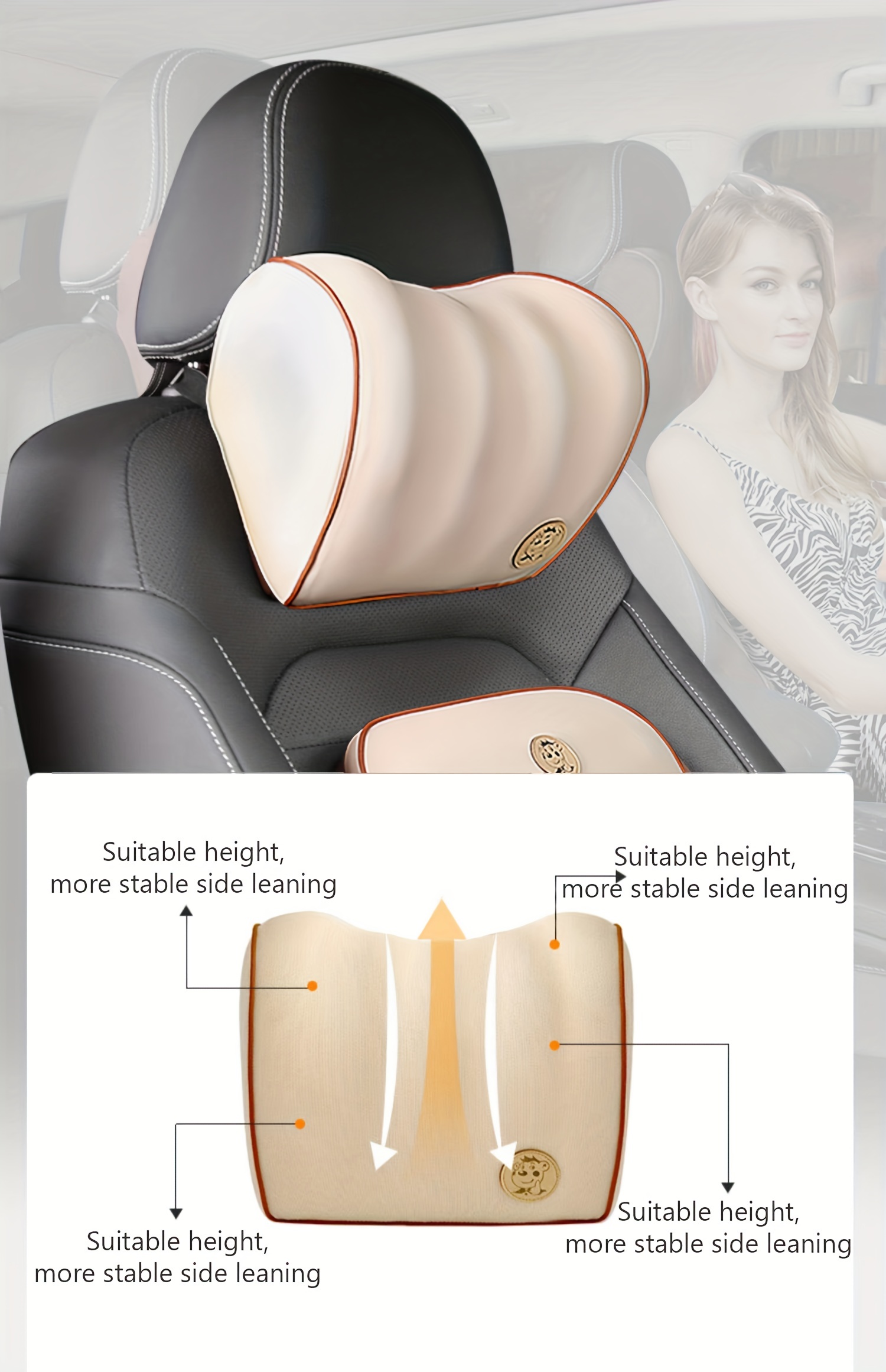 Car Lumbar Neck Pillow 100% Memory Foam Material Lumbar Support Car Seat  Pillow - Temu