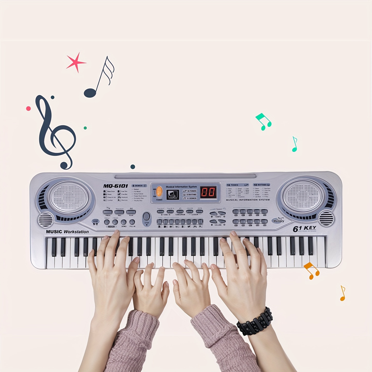 Love & Mini - Piano/teclado de juguete para niños de 3 a 5 años como regalo  de cumpleaños, con 24 teclas, color rosa; instrumento musical de juguete
