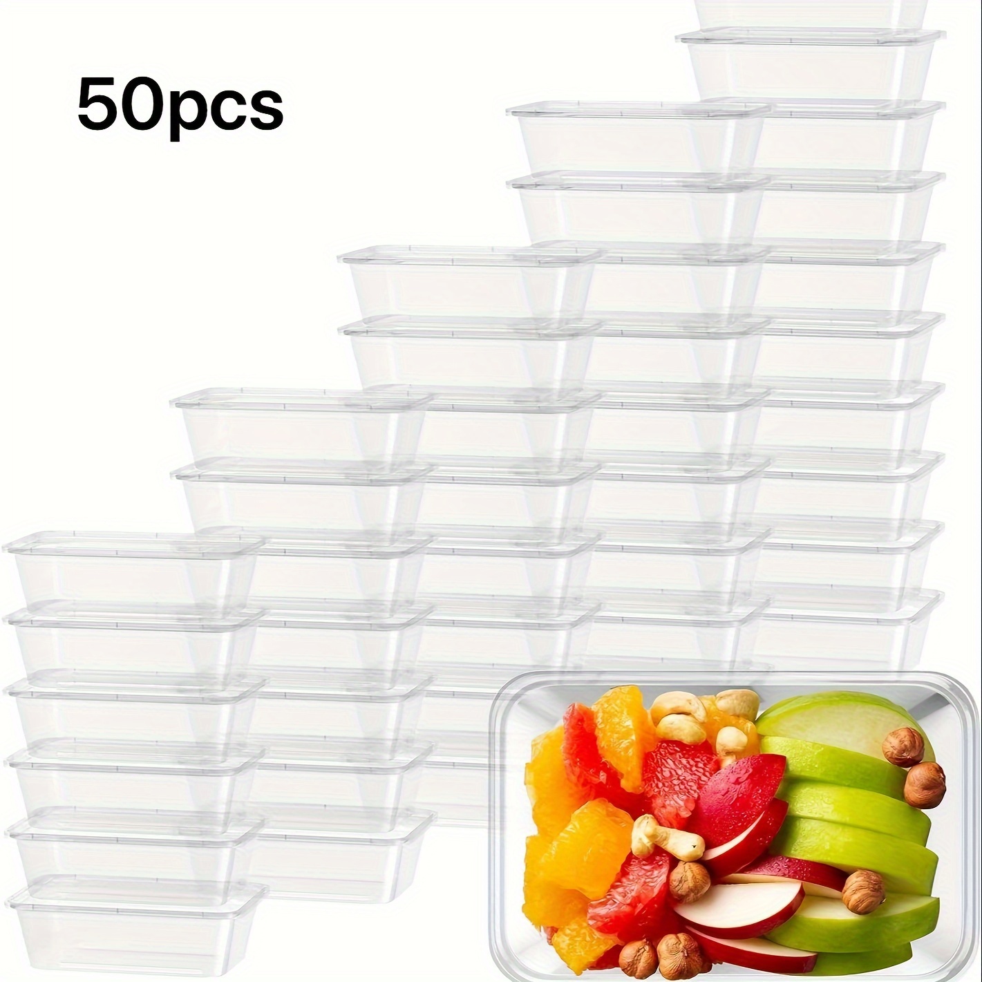 Disposable Plastic Bowls With Lids Clear Meal Prep Container - Temu