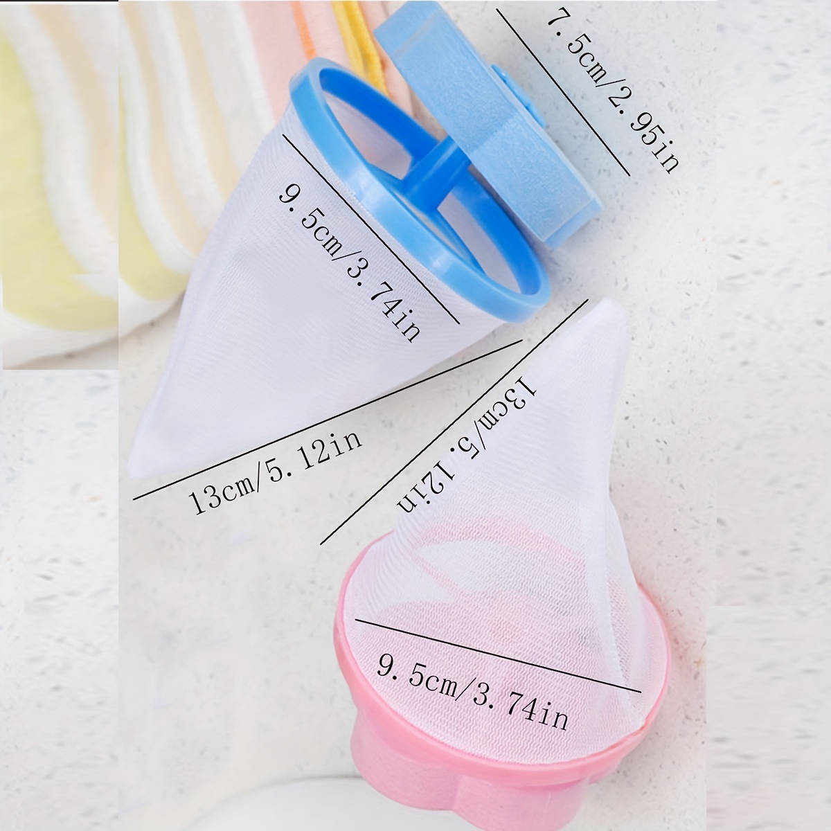 2pcs Washing Machine Floating Lint Mesh Bag, Flower Shaped Hair Filter, Laundry  Hair Catcher