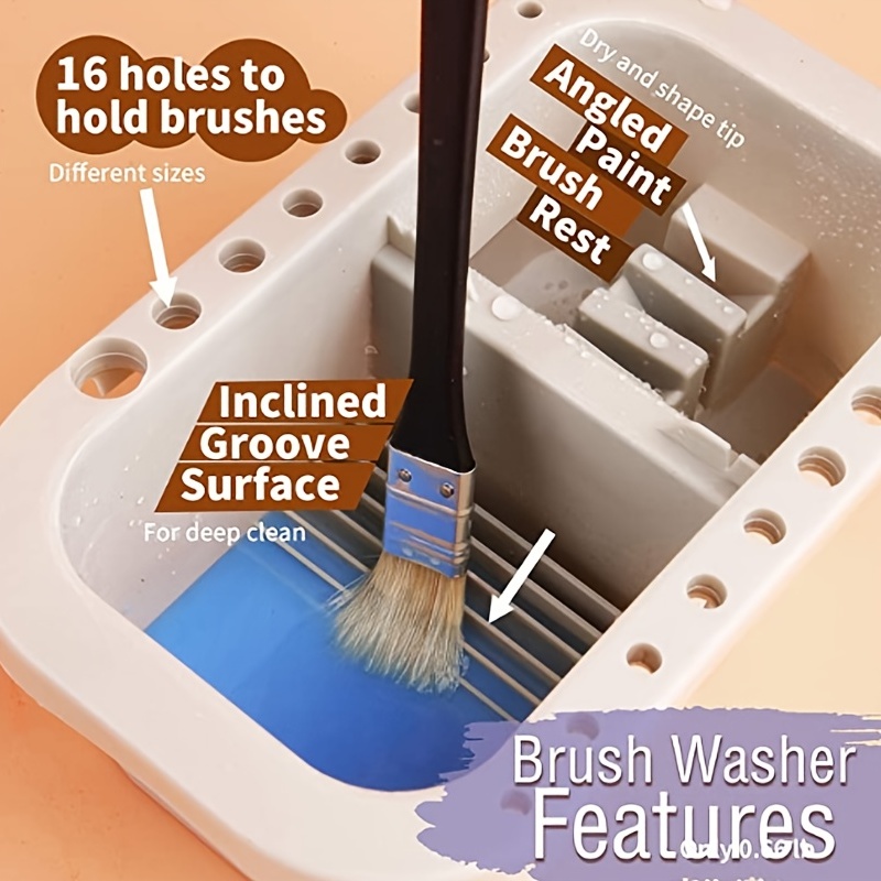 Brush Cleaner Painting Paint Cleaning Washer Artist Washing Bucket Basin  Tub Wash Cup Oil Airtight Watercolor 