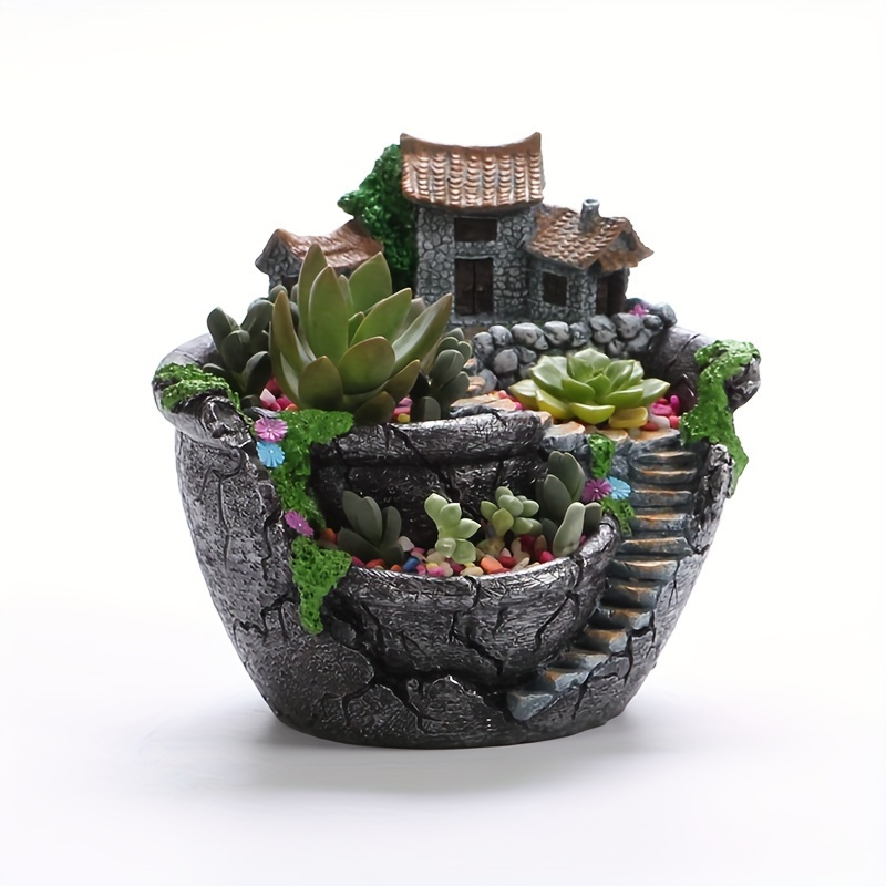 Pot de Fleur Gothique en Résine, Pots de Plantes Succulentes