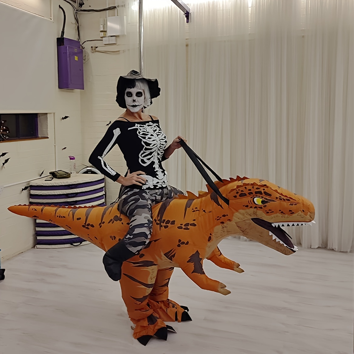 Disfraz Dinosaurio Niño Esqueleto de T Rex Gigante Hinchable