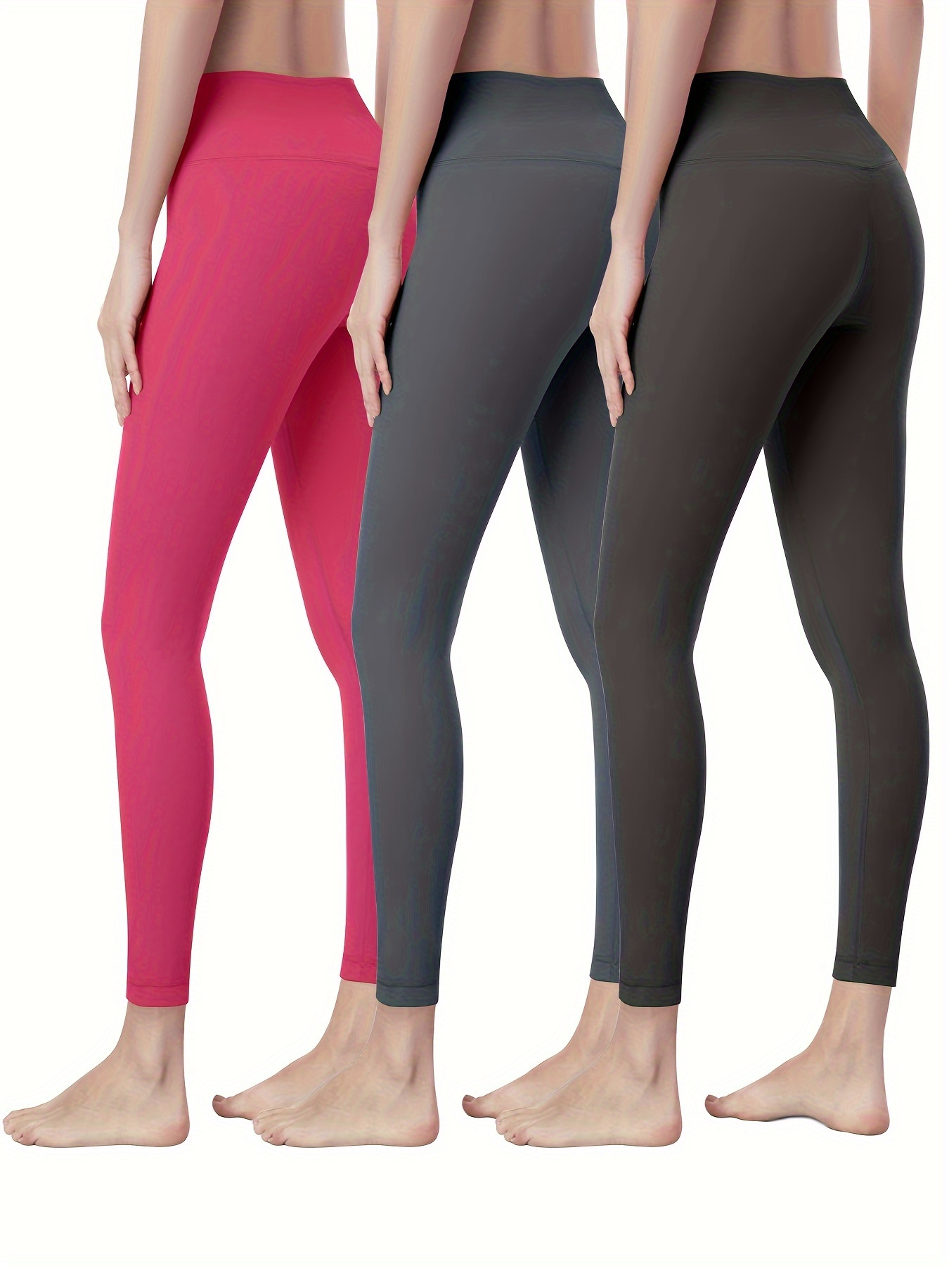 Solid Color Soft High Waist Yoga Pants High Elastic Running - Temu