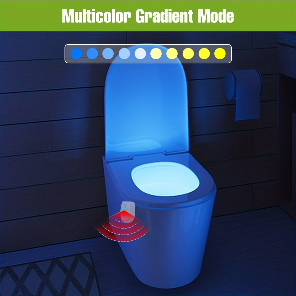 Siège de toilette Lumière - MEMTEQ LED détecteur de mouvement activée  toilettes Veilleuse à pile Cuvette lumière, 8 couleurs lumière changeante  Nuit pour salle de bains d'eau