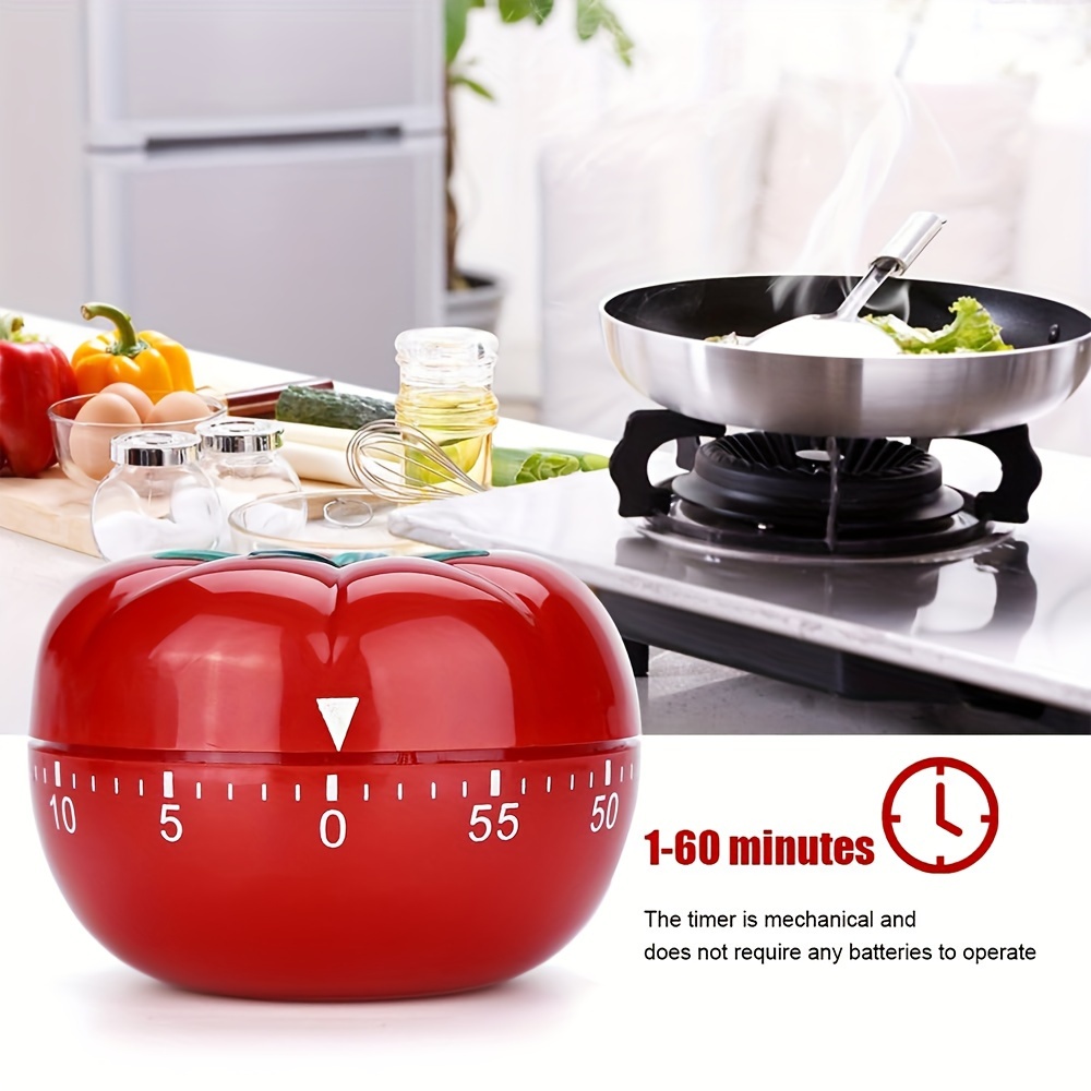 Pomodoro Timer，Kitchen Timer，Timer Clock，Timers，Timers for  Cooking，Productivity Timer，60 Minute Mechanical Timer, Tomato Shape Timer  for Home Use