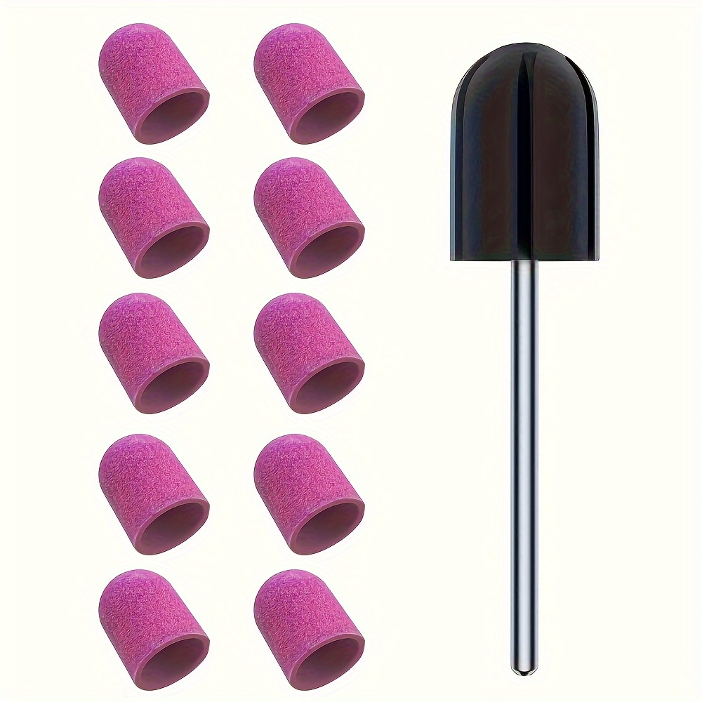 

10 Pcs Nail Sanding Caps, Nail Drill Bits For Foot File Callus Remover, Manicure Pedicure Nail Polisher