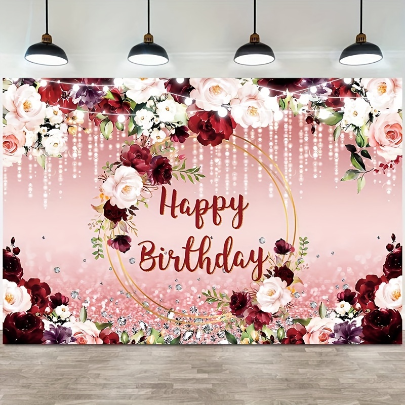 18 cumpleaños decoración fiesta decoración para mujer cartel de tela cartel  para el 18 aniversario fondo pancarta purpurina rosa : : Hogar y  cocina