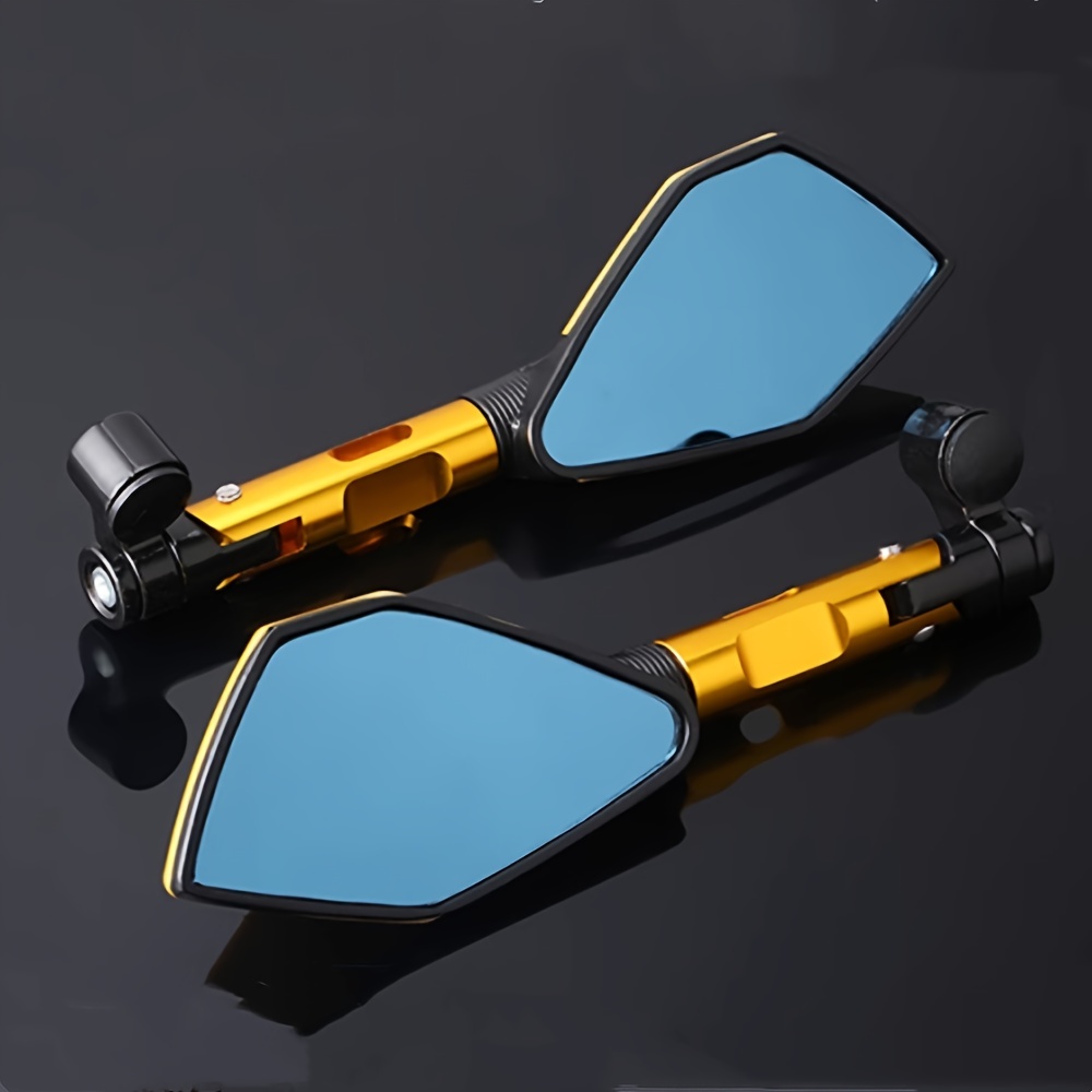 Espejo retrovisor, 1 par de espejos retrovisores universales para  motocicleta, motocicleta, scooter, patrón de llama de aluminio, espejos  retrovisores