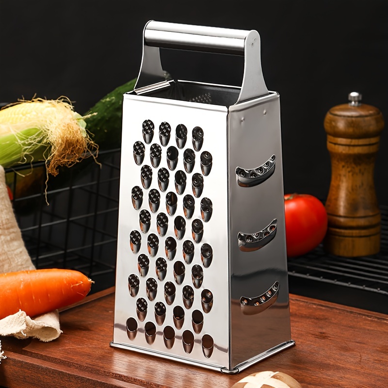 Box Grater, Stainless Steel Vegetable Grater, Multifunctional Potato Grater,  Ginger Mesher With Container, Household Cheese Slicer, Vegetable Slicer,  Manual Food Shredder With 4 Sides, Kitchen Stuff, Kitchen Gadgets - Temu