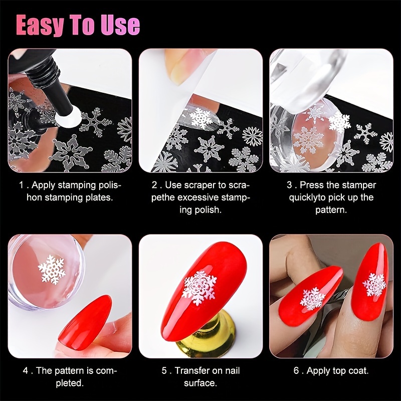 1 Set Nail Art Stamper With Nail Scraper, Removable Design Transparent  Silicone Nail Stamper Manicure Tools