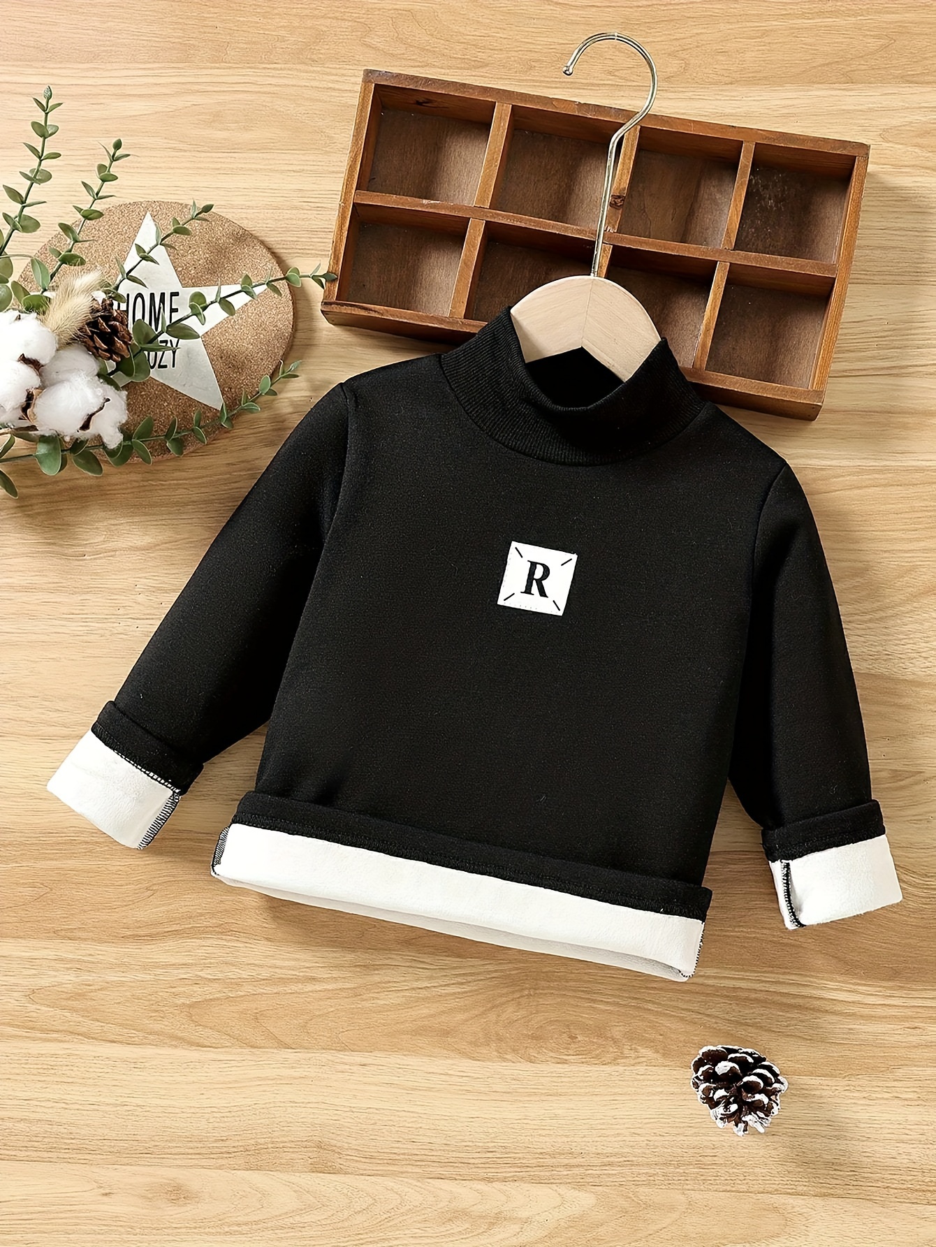Kids Bottoming Clothes Comfortable Velvet Crew Neck Solid - Temu