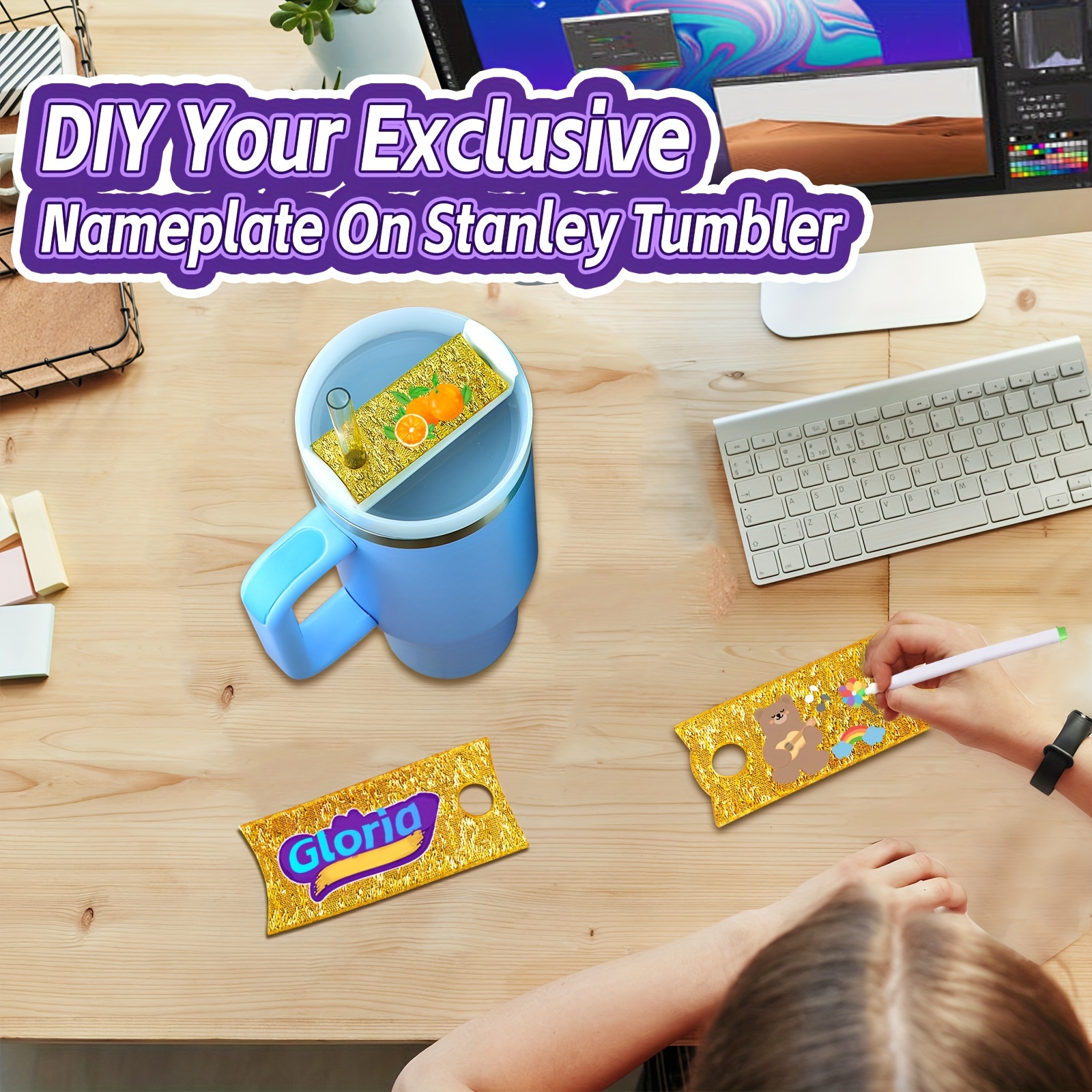 Personalized Stanley Name Plate, Customizable Acrylic Name Tag for 20, 30 &  40 ounce Stanley Tumbler