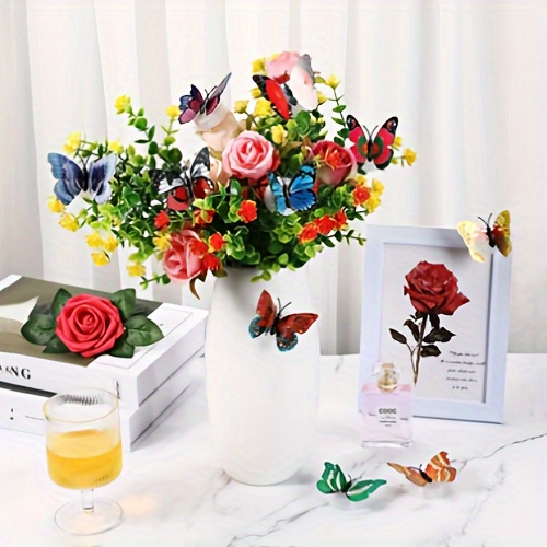 10 20pcs colorful glowing butterfly night light powered by battery stickable led decorative wall light butterfly style colors shipped randomly details 3