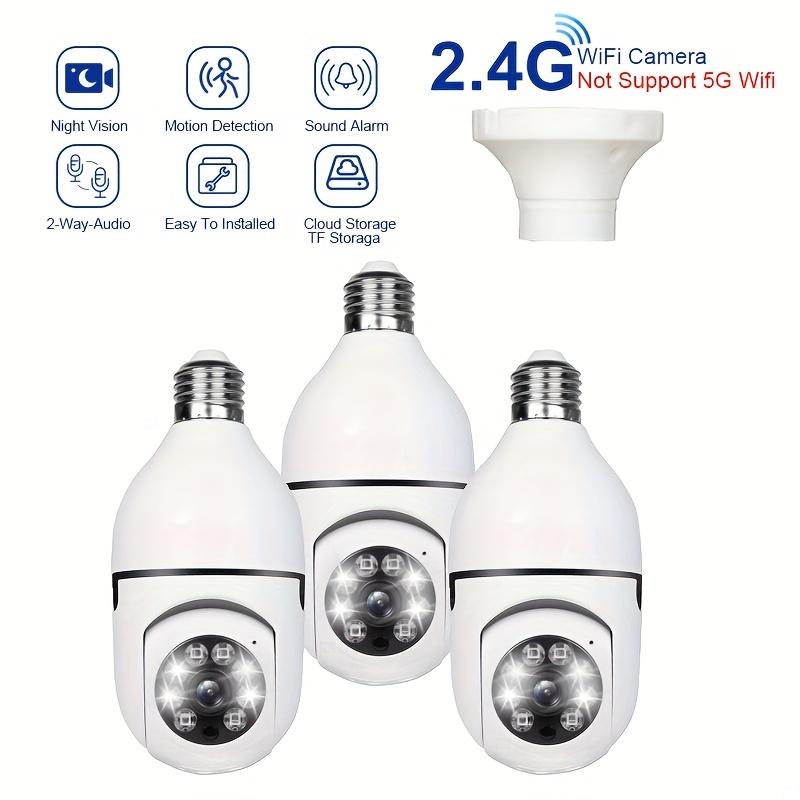 Light Bulb Security Camera 1080p Wireless Wifi Smart Home - Temu