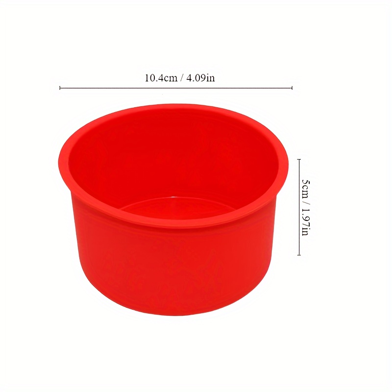 Silicone Mini Cake 4 Inch Round Baking Pan Non-Stick Silicone Baking Mold  Bakeware Pan Reusable Red, Set of 6 