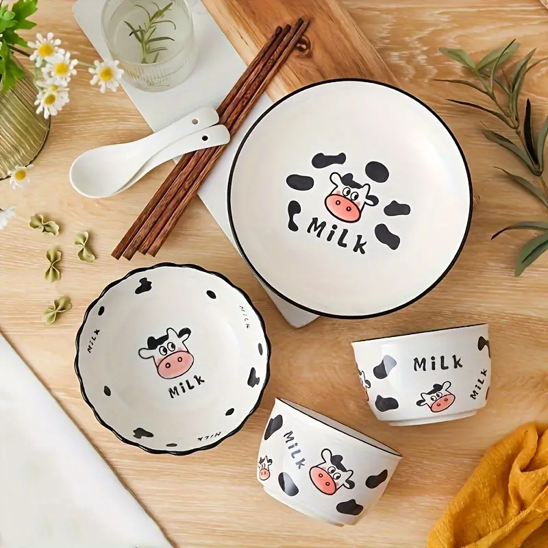 Cute Ceramic Dinnerware Set Microwave Safe Cartoon - Temu