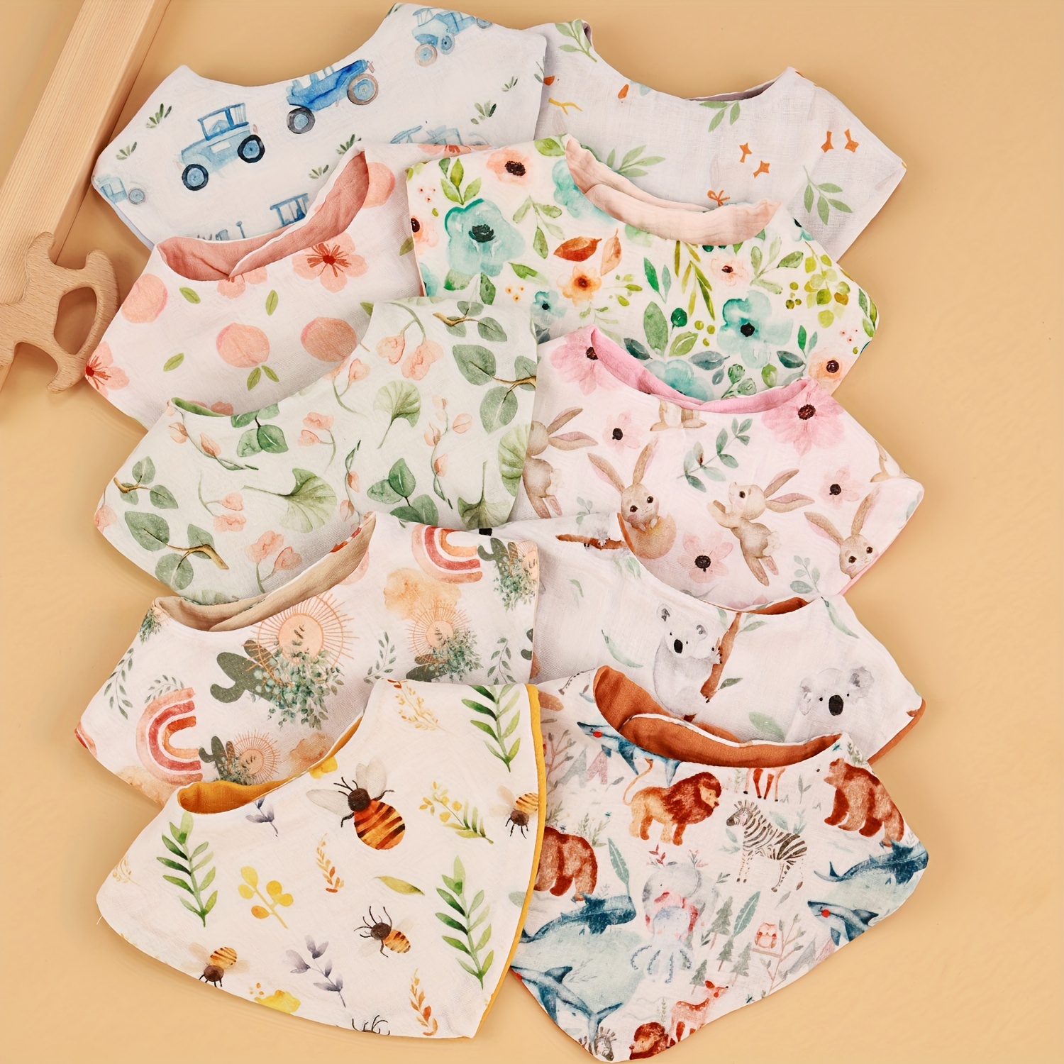 3 Baberos Bandana Bebé Niños Niñas Broches Ajustables - Temu Spain