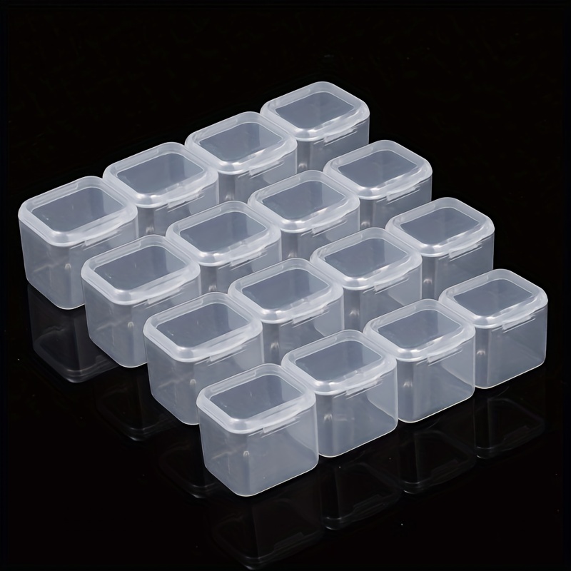 Mini Storage Box Transparent Square Plastic Boxs Earrings - Temu