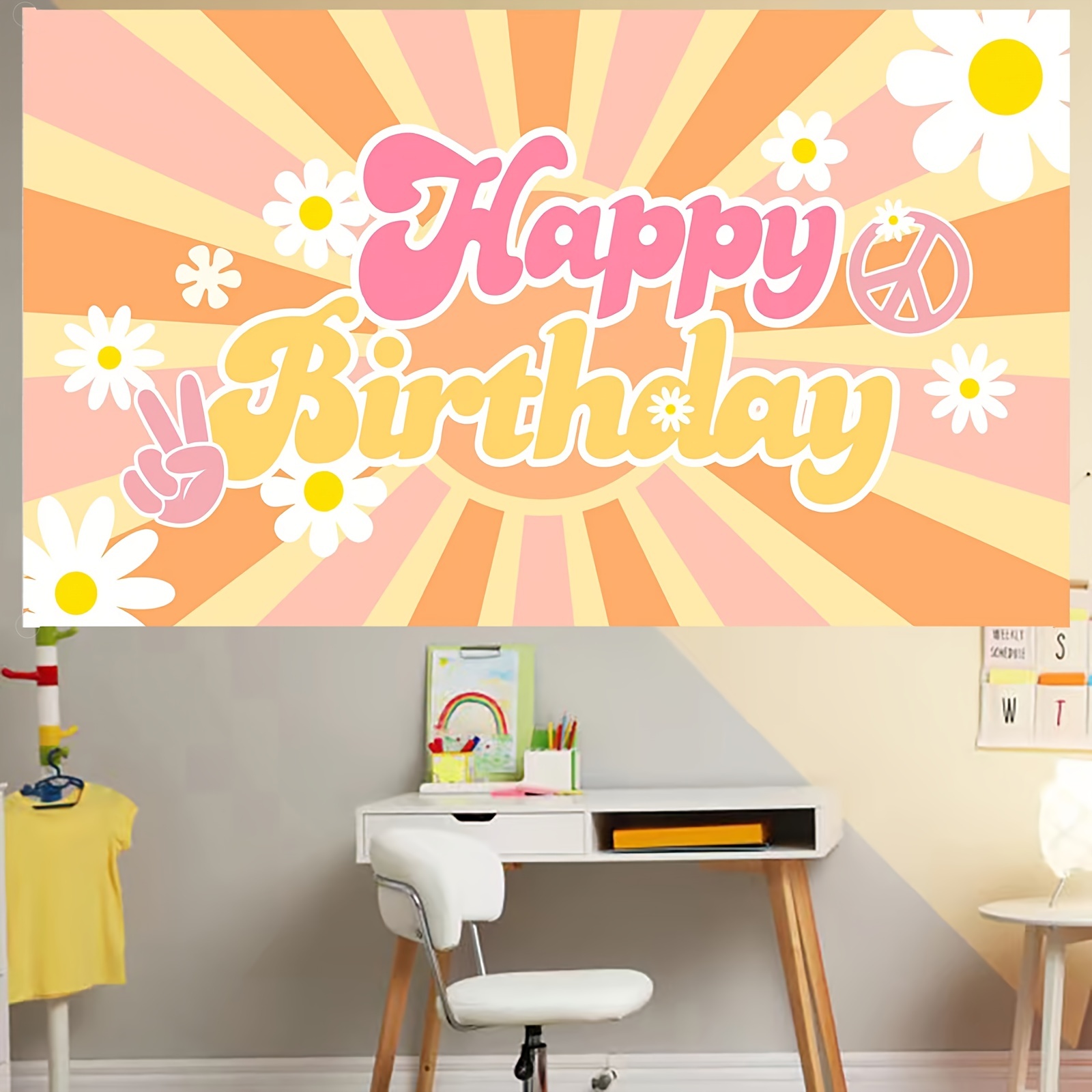 Sticker Birthday Girl Background Design 