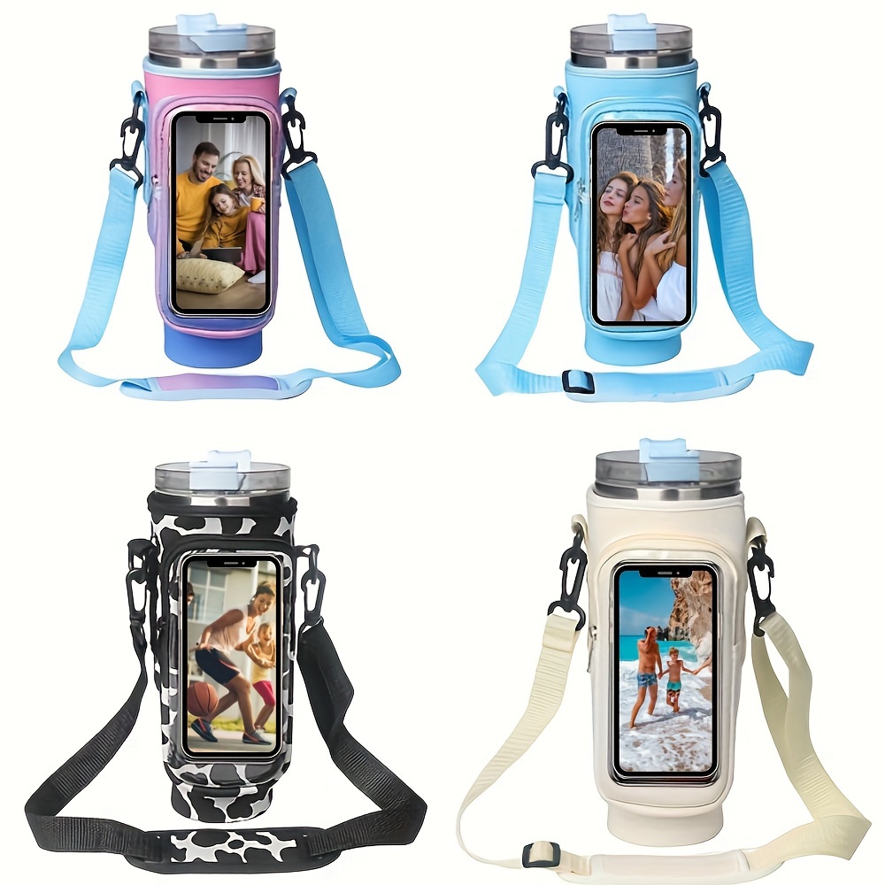 Dropship Water Bottle Carrier Bag With Touch Screen Phone Pocket