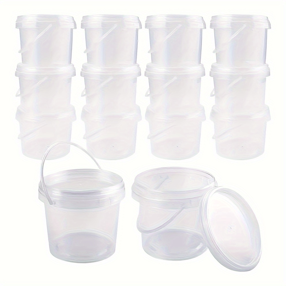 6oz,8oz,12oz,16oz,32oz Plastic Containers With Lids Slime Containers Craft  Supplies Kids Kraft Storage Containers DIY Slime 