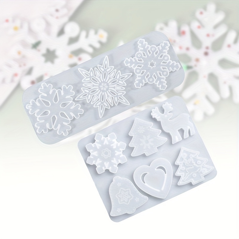 2PCS Snowflake Silicone Resin Casting Molds for DIY Silicone Pendant  Mold,Resin Mold Snowflake for Jewelry Pendant,Crafts,Ornament