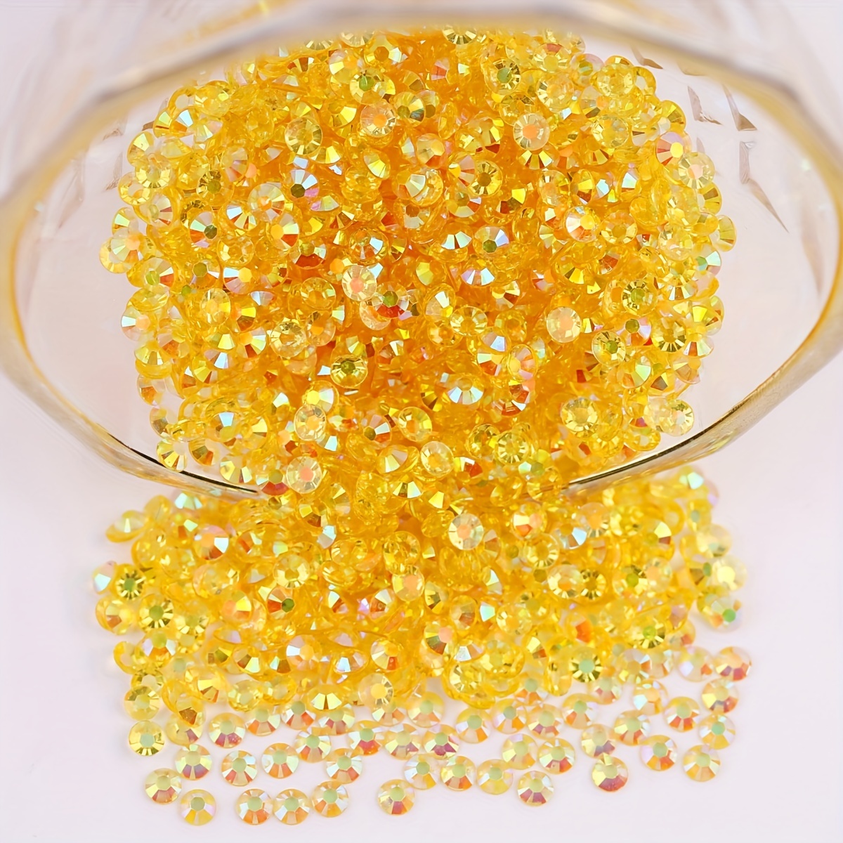 AB Yellow RHINESTONES 2mm, 3mm, 4mm, 5mm, 6mm, flat back, ss6, ss10, ss16,  ss20, ss30, bulk, embellishments, faceted, jelly, #1219