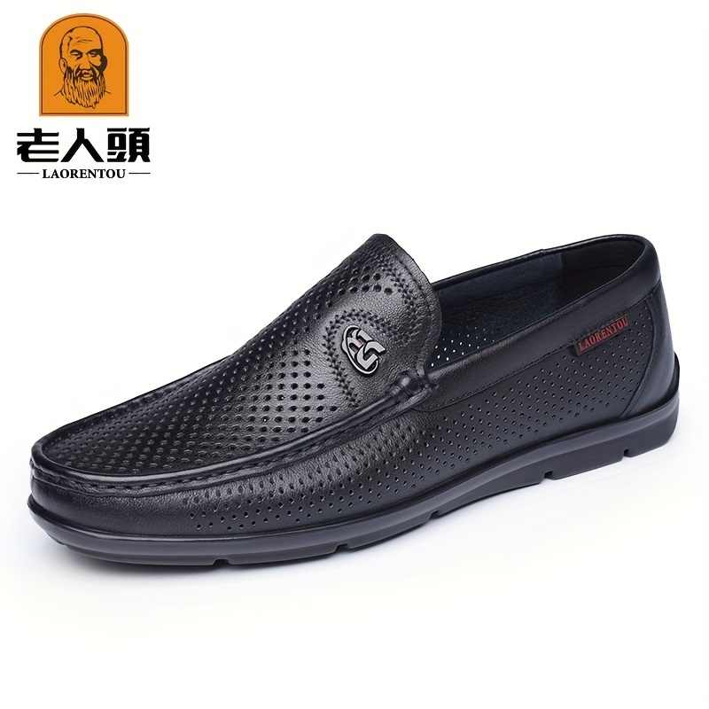Men\'s Perforated Faux Leather Slip-On Hollow Black Casual Loafers Sz 8 New 73230331_001_main.jpg?sw=767&  main image 2