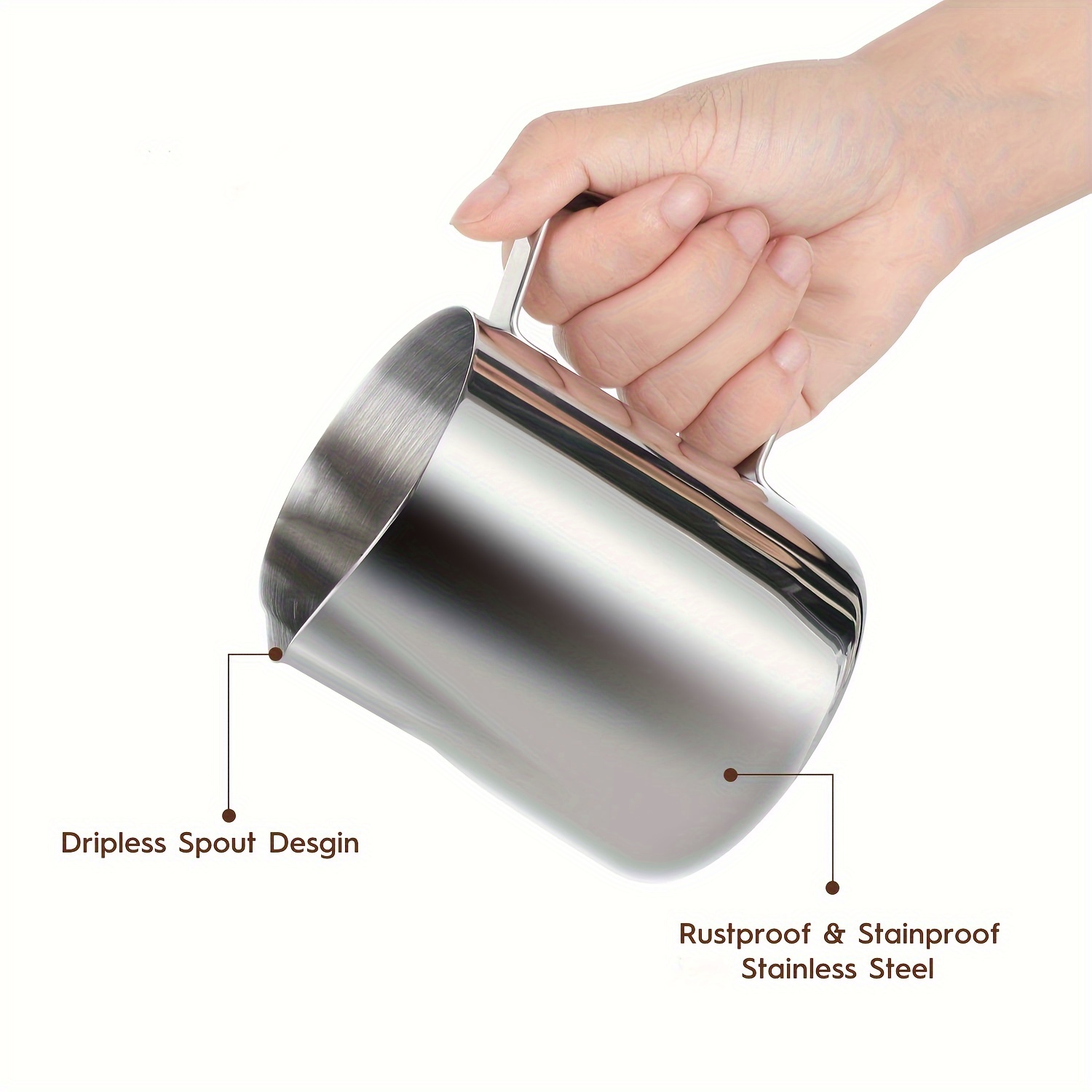 350ml Stainless Steel Milk Frothing Pitcher with Latte Art Pen