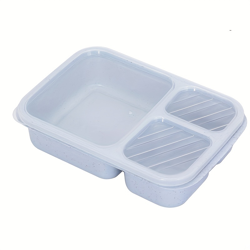 1pc Microwaveable Bento Lunch Box, High Capacity Reusable 3 Compartments  Food Containers, Leakproof & Food-Safe Food Container Storage Box Outdoor  Fishing Camping Home Kitchen Accessories For Adults & Kids, White