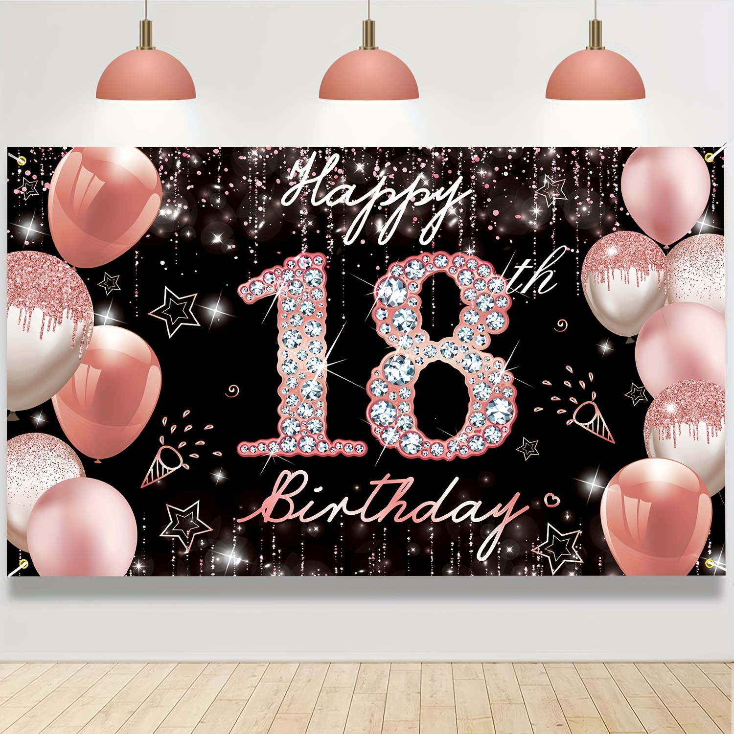 Decoraciones de oro rosa para 60 cumpleaños para mujeres, globos numéricos  de 40 pulgadas, pancarta, cortinas de lámina plateada, globos, pompones,  suministros para fiestas de 60 años -  España